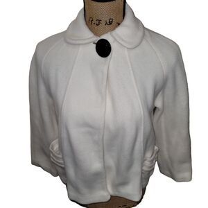 Antique 1960s Cape Style White Jacket Womens SMALL Union Label Retroglam Mobwife